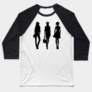 Silhouette of fashion girls Baseball T-Shirt